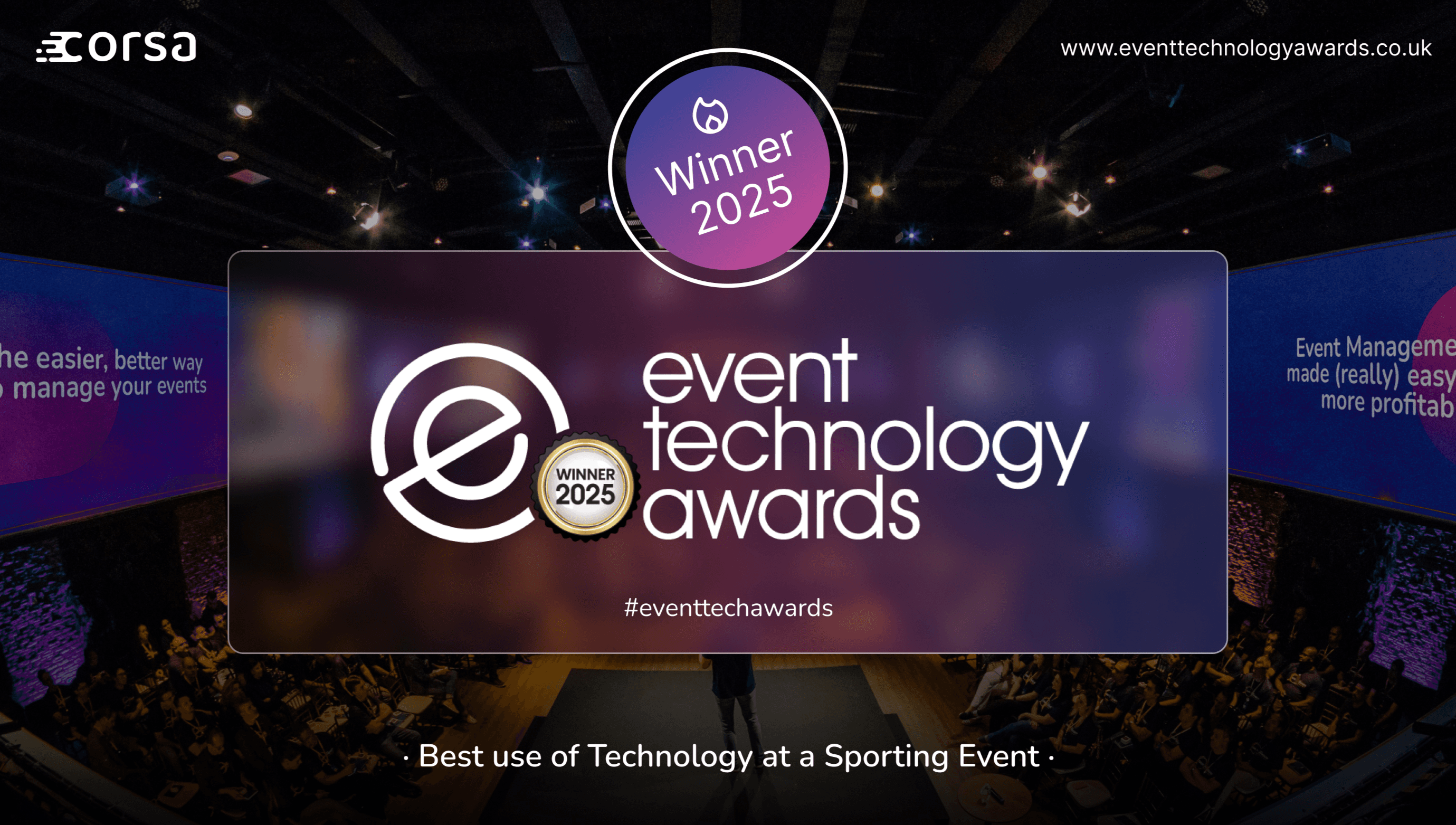 Corsa winner at the Event Tech Awards 2025!