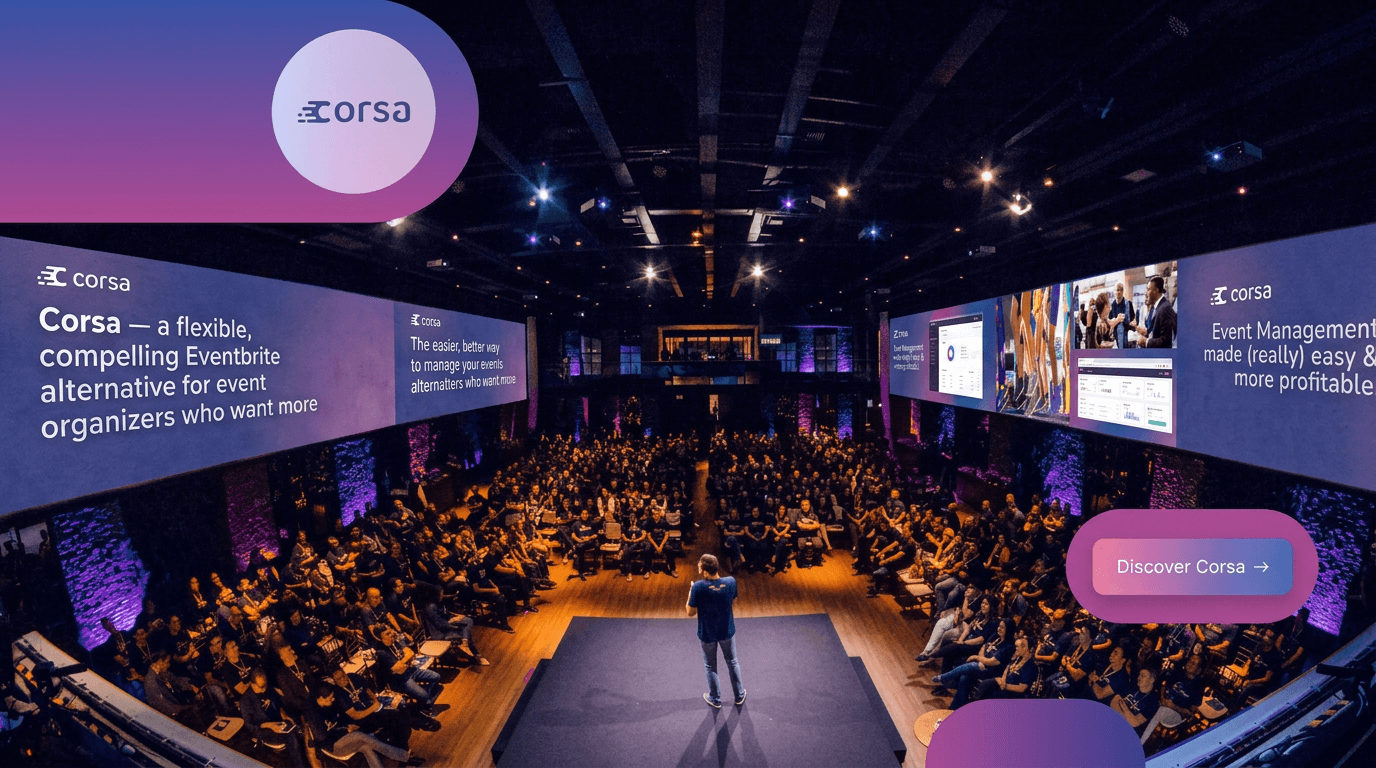 Corsa — a flexible, compelling Eventbrite alternative for event organizers who want control and better event tools